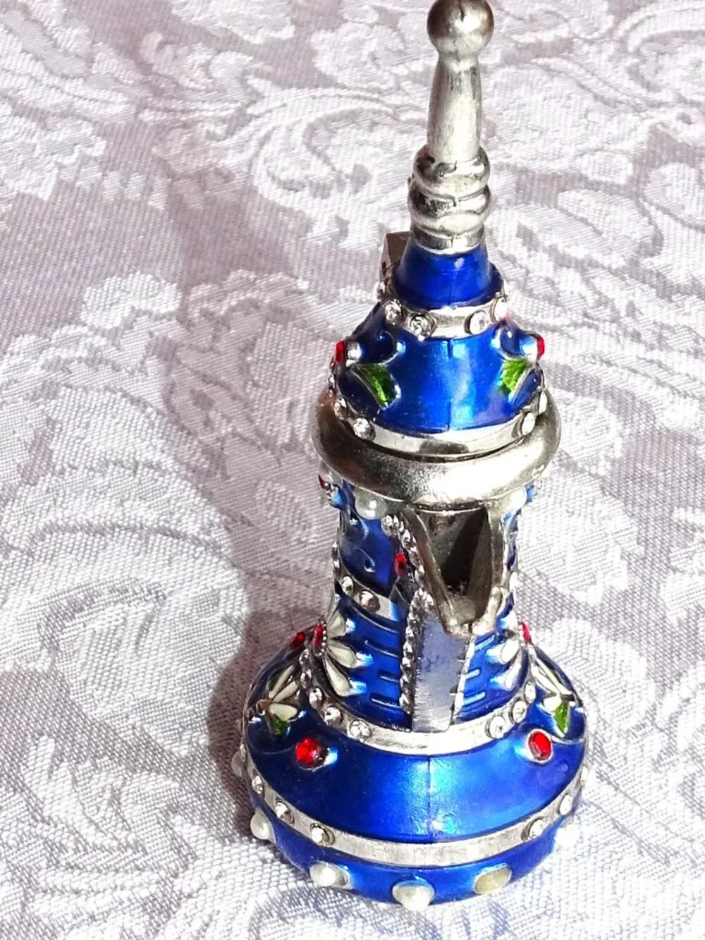 Jeweled Miniature Metal Pitcher with Magnetic Lid